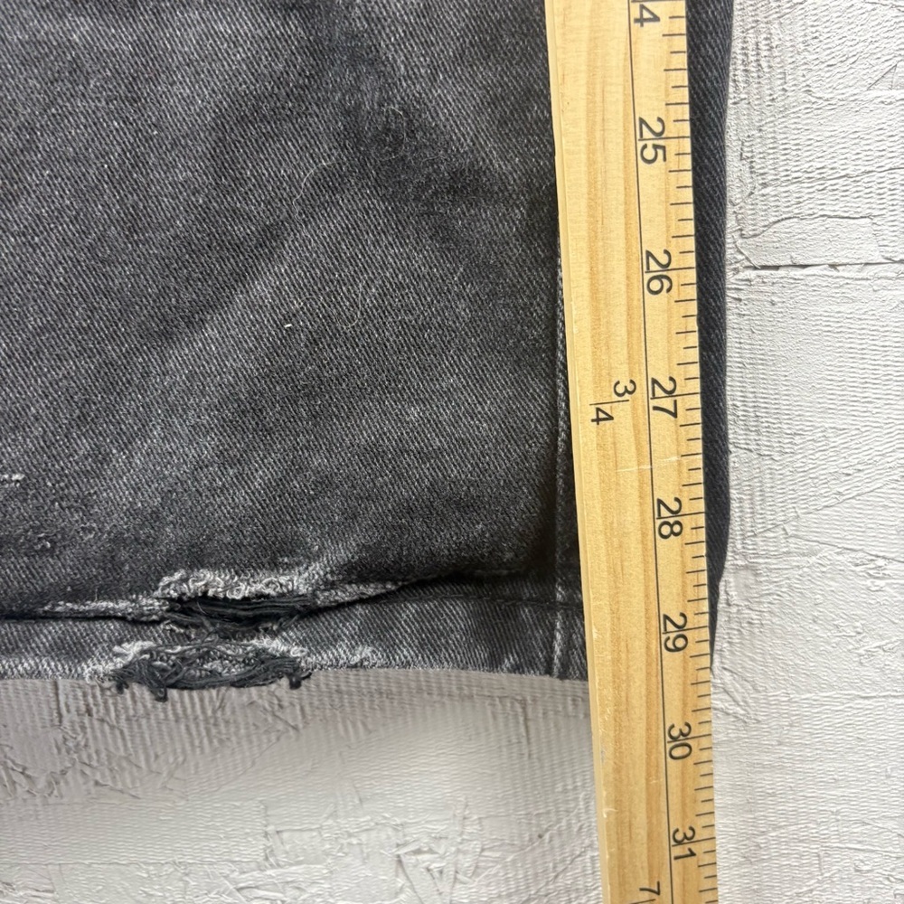 Distressed Wide Leg Baggy Faded Black Jeans Sz 4 Grunge 90s Y2K Punk Skater - Picture 8 of 8